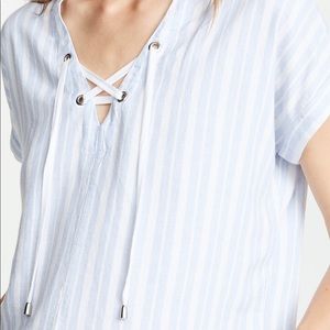Rails Blue & White Strip top